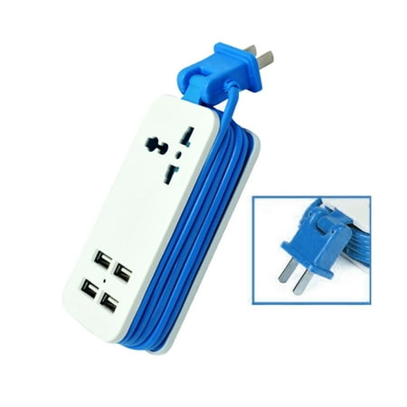 

jiawei Travel Portable EU/US Plug 4 USB Ports Power Strip Socket Adapter for Phone