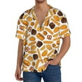 thumbnail image 3 of Fotbe Coffee Bun Hot Dog print Short Sleeve Button Down Shirts for Men Casual Summer Beach Wrinkle Free Shirt-XX-Large, 3 of 7