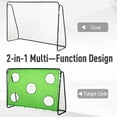 thumbnail image 4 of Soozier 8 x 3ft Soccer Goal Target Goal 2 in 1 Design Indoor Outdoor Backyard with All Weather Polyester Net Best Gift, 4 of 9