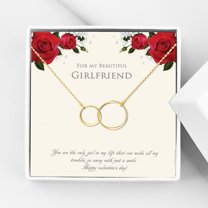Anavia Anniversary Day Gift for Girlfriend, Double Circle Necklace, Necklace for Girlfriend, Gifts for Girlfriend, Girlfriend Birthday Gift, Anniversary Gift, Valentines Day Gift For Her- [Gold]