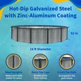 thumbnail image 3 of Blue Wave San Pedro 18-ft Round 52-in Deep 6-in Top Rail Above Ground Steel Wall Swimming Pool Package, 3 of 7