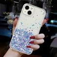 thumbnail image 5 of Luminous Case for iPhone 15 Plus, Glow in the Dark Fluorescent Glitter Case for Women Girls, Bling Sparkle Lightweight Slim Shockproof Protective Phone Cover for iPhone 15 Plus, Purple, 5 of 6