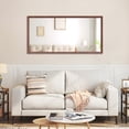 thumbnail image 5 of LiviNest Oversized Modern Wall Mirror: 60x30 Inch Large Rectangle Bathroom Mirror with Walnut Frame & Aluminum Border - Full-Length Decorative Mirror for Living Room Bedroom Entryway Vertical or Hori, 5 of 6