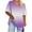 Purple B, variant on Ashirexll Summer Shirts for Women, Womens Tops Casual, Oversized V-Neck Short Sleeve Printed Summer Undershirt Sports T-shirt