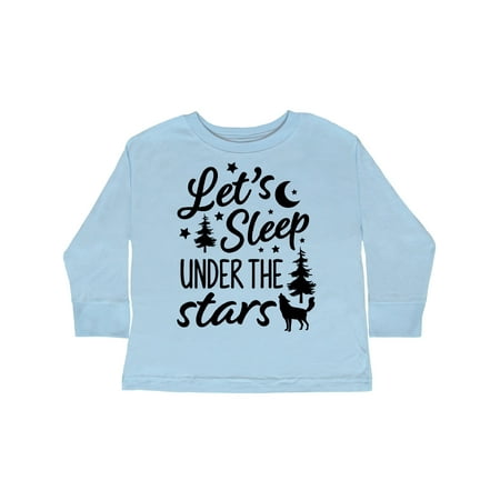 

Inktastic Adventure Let s Sleep Under the Stars with Moon and Wolf Gift Toddler Boy or Toddler Girl Long Sleeve T-Shirt