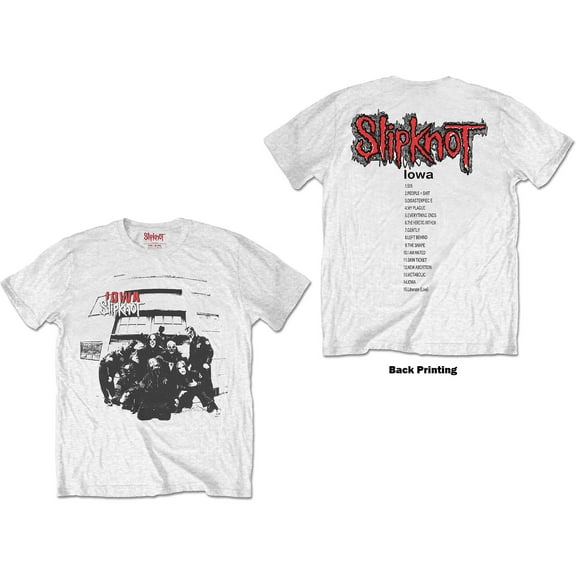 Men's Slipknot Iowa Track List T-shirt Small White