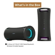 Sony ULT FIELD 7 SRSULT70 Wireless Portable X-Balanced Speaker with Bluetooth Fast Pair, Multipoint Connection, and Expressive Lighting (Stereo Pair, Black) Bundle (2 Items)