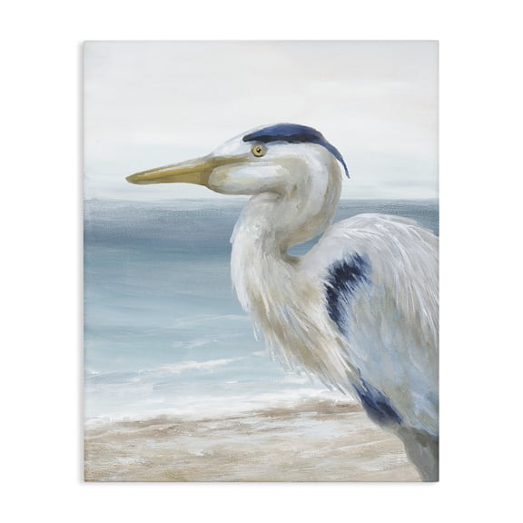 Stupell Industries Left Gazing Heron Canvas Wall Art, design by Nan