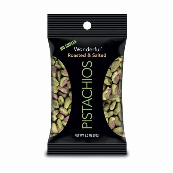 Wonderful  No Shell Roasted & Salted Pistachios, 2.5 oz - Case of 8