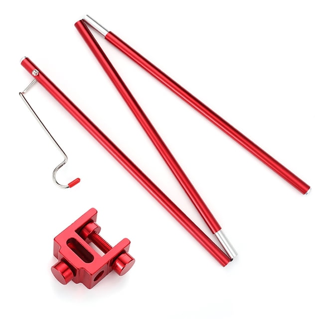 Wosthever Poste de lámpara de Camping, poste de aleación de aluminio, linterna colgante plegable, juego de soporte ajustable, accesorios de soporte de carpas Rojo Cabeza única Wosthever OD020923-03B