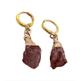 thumbnail image 4 of Natural Strawberry Quartz Gold Dangle Earrings, 4 of 4