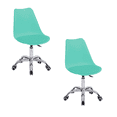 thumbnail image 1 of Set De 2 Sillas De Oficina Color Turquesa Komfort Estilo Eames Con Ruedas, 1 of 5