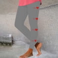 thumbnail image 2 of lcziwo Back to School Sales, Women's Valentines Day Printed Leggings High Waisted Butt Lifting Tight Pants Gym Casual Skinny Workout Yoga Pants Holiday Leggings Gray XXL, 2 of 7