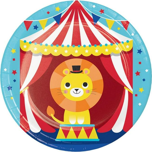 Creative Converting 339772 Cirque Animaux Assiettes à Dessert&44; 8 Comte