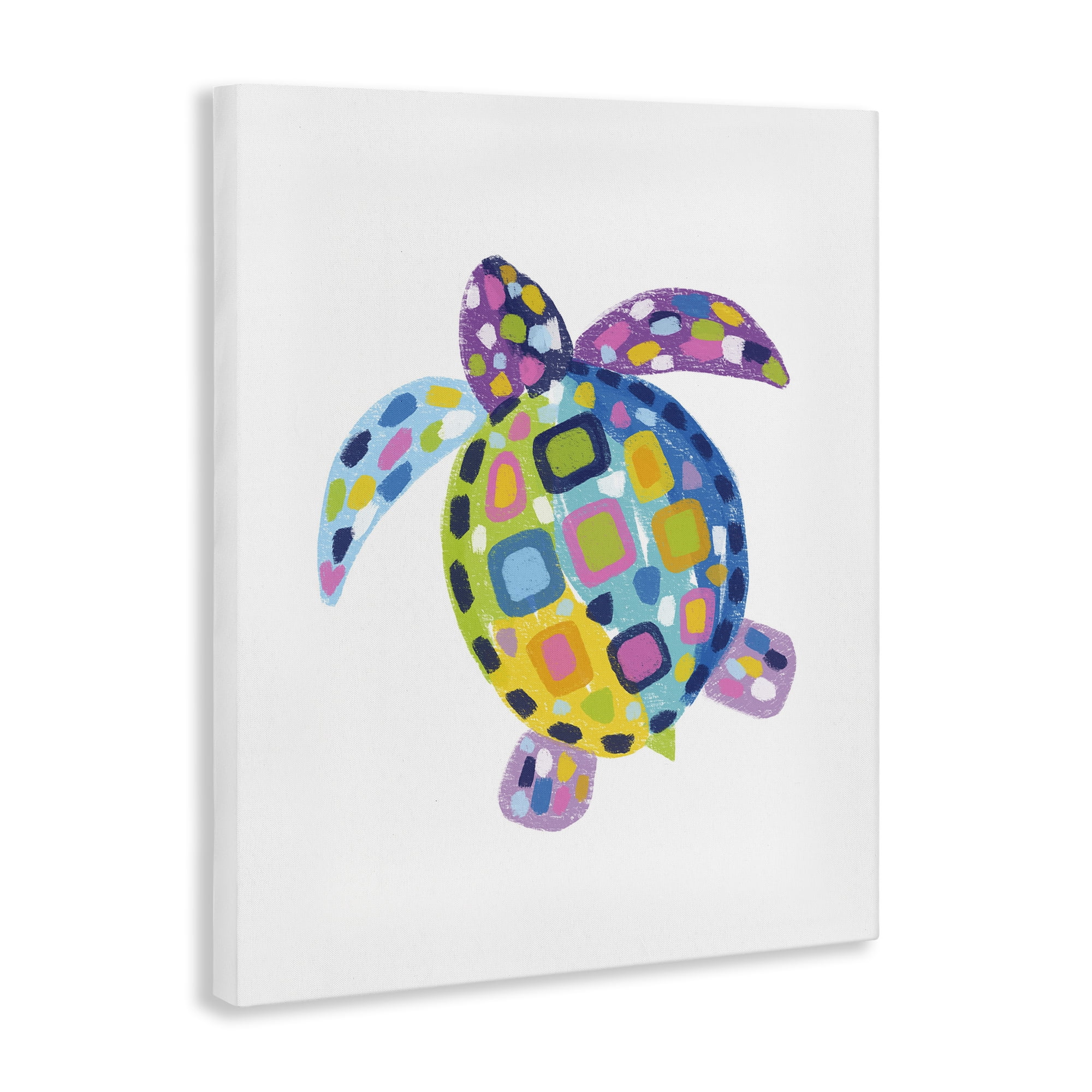 Stupell Industries Mosaic Patterned Turtle Animals & Insects Painting Gallery Wrapped Canvas Art Print Wall Art, 24 x 30