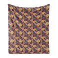thumbnail image 1 of Earth Tones Soft Flannel Fleece Throw Blanket, Funky Pattern with Groovy Boho Effects Vibrant Formless Shapes, Cozy Plush for Indoor and Outdoor Use, 50" x 70", Multicolor, by Ambesonne, 1 of 6