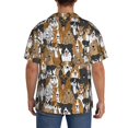 thumbnail image 5 of Cauagu Cute Puppy Men's Short Sleeve Button Down Hawaiian Shirt for Men Bowling Shirts Casual Summer Beach Shirt,Small, 5 of 6