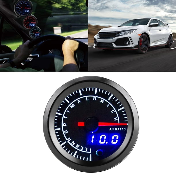 Indicador Universal de relación aire-combustible puntero pantalla Digital LED instrumento automático de 52mm de diámetro ANGGREK Otros