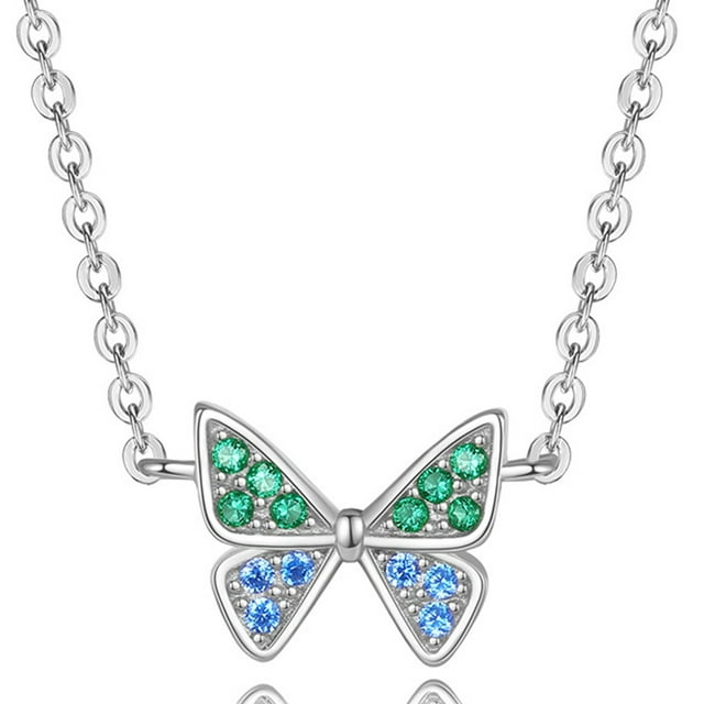 Collier de couloir papillon de mode: Strass Pendentif Collier Clavicule Collier Clavicule