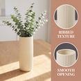 thumbnail image 2 of REGALWOVEN Modern Cylinder Ceramic Flower Vase, Matte Ribbed Decorative Bud Vase, Home Decor Centerpiece for Table, Shelf Cream Yellow 2.8"L x 2.8"W x 8.0"H, 2 of 5
