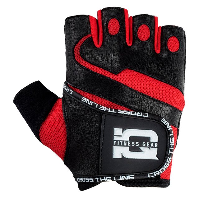 IQ - Guantes Bright II de Cuero para Adultos Unisex (Negro, Rojo Fuego)