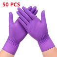 thumbnail image 3 of Guantes de nitrilo desechables de 20/50 piezas, de goma sin polvo, de color morado, para trabajos manuales, para mecánicos, cocinas, belleza, limpieza del hogar, 3 of 5