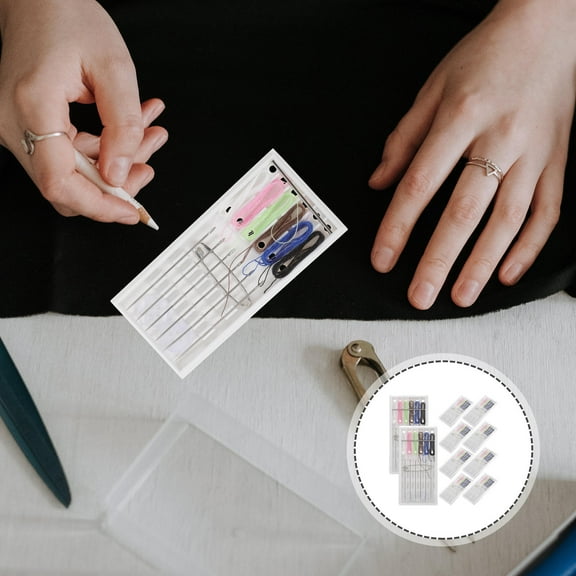 Tineasur 10Packs Sewing Needle Kit with Thread Button Pins Assorted Color for Quilting