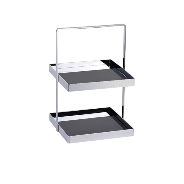 Wosthever Estante de almacenamiento de cocina de 2 niveles para el hogar, baño, dormitorio, baño, sala de estar, maquillaje, aperitivos, Almacenamiento y organización del hogar Negro Tipo 1
