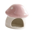 thumbnail image 4 of EHJRE Ceramic Hamster House Guinea Pig Hideout Sturdy Cute Mushroom Shaped Hamster Hide Bed for Hedgehog Rats Chipmunk Accessories Pink, 4 of 8