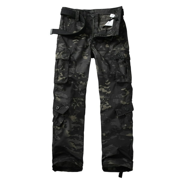 TRGPSG Men's Casual Work Cargo Pants with 8 Pockets Outdoor Hiking