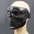thumbnail image 5 of Cycling Colored Goggle Motorcycle Skull Skeleton Mask Windproof Full Face Mask Paintball Game Tactical Protection Helmet Mask (Khaki 2), 5 of 7