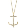thumbnail image 2 of Anchor Shaped Diamond Pendant Necklace 14k Yellow Gold (0.30ct), 2 of 2