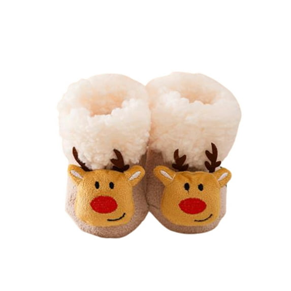 Gureui Christmas Baby Floor Socks Winter Warm Cute 3D Cartoon Thicken Lamb Wool Socks Toddlers Fuzzy Home Socks