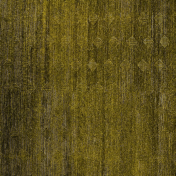 Ahgly Company Indoor Square Solid Yellow Modern Area Rugs, 3' Square