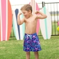 thumbnail image 4 of FORMRS Boys Swim Trunks Quick Dry Mesh Liner Boardshorts Sizes XS-XL, Neon Pink Starfish, 4 of 7