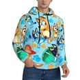 thumbnail image 2 of Saiise Bluey Men's Graphic Print Long Sleeve Drawstring Hoodie Pullover Sweatshirt-Medium, 2 of 6
