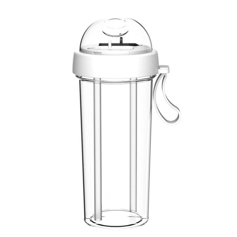 Windfall Portable Double Straw Independent Drink 2-in-1 Leak-Proof Couple Cup Children's Cup Double-Sided Water Bottle Double-Layer Water Bottle