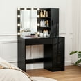 USIKEY Makeup Vanity with Lighted Mirror, Vanity Desk with 4 Drawers