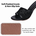 thumbnail image 4 of CHICVOMEY Womens Lace Letter Heel Sandals Open Toe Slip On High Heel Slides Sheer Mesh Spool Heel Party Heels for Club Wedding Evening Wear, 4 of 7