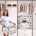 thumbnail image 6 of Foldable Clothes Storage Bags Clothes Organizer Bin with Clear Windows for Clothes Bedding Owls and Pumpkins, 6 of 6