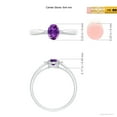 thumbnail image 4 of ANGARA Natural Tapered Shank Amethyst Solitaire Ring with Diamond Accents in 14K White Gold for Women (Size-6x4mm) | February Birthstone, Anniversary, Jewelry Gift for Women | Natural Amethyst Ring, 4 of 9