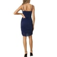 thumbnail image 3 of INSPIRE CHIC Women's Party Spaghetti Strap Bodycon Ruched Sparkly Glitter Dress XS Dark Blue, 3 of 6