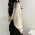 thumbnail image 4 of RWJDXD Cardigan Respirant pour Femmes Manches Évêque Automne Pull Polyvalent Ultra Court à la Mode, 4 of 7