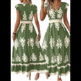 thumbnail image 3 of Vestidos de Verano para Mujer 2025, Informales, con Mangas con Volantes, Estilo Bohemio, para Playa, Color Verde , Talla XL, 3 of 6