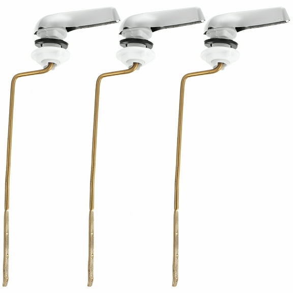 HIBIBUD Side Mount Toilet Handle Silver ABS 3Pcs Flush Lever