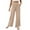 Khaki, variant on HongQid Women Wide Leg Pants High Waist Loose Flowy Adjustable Tie Knot Trousers Business Casual Pants with Pockets