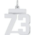 thumbnail image 1 of Sterling Silver Silver/Rhodium-Plated Polished Number 73 Charm (20 X 8) Made In United States qss73, 1 of 5