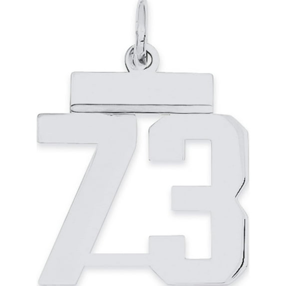 Sterling Silver Silver/Rhodium-Plated Polished Number 73 Charm (20 X 8) Made In United States qss73