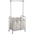 thumbnail image 7 of mDesign Portable Laundry Sorter with Wheels and Steel Hanging Bar, Graphite/Gray, 7 of 7