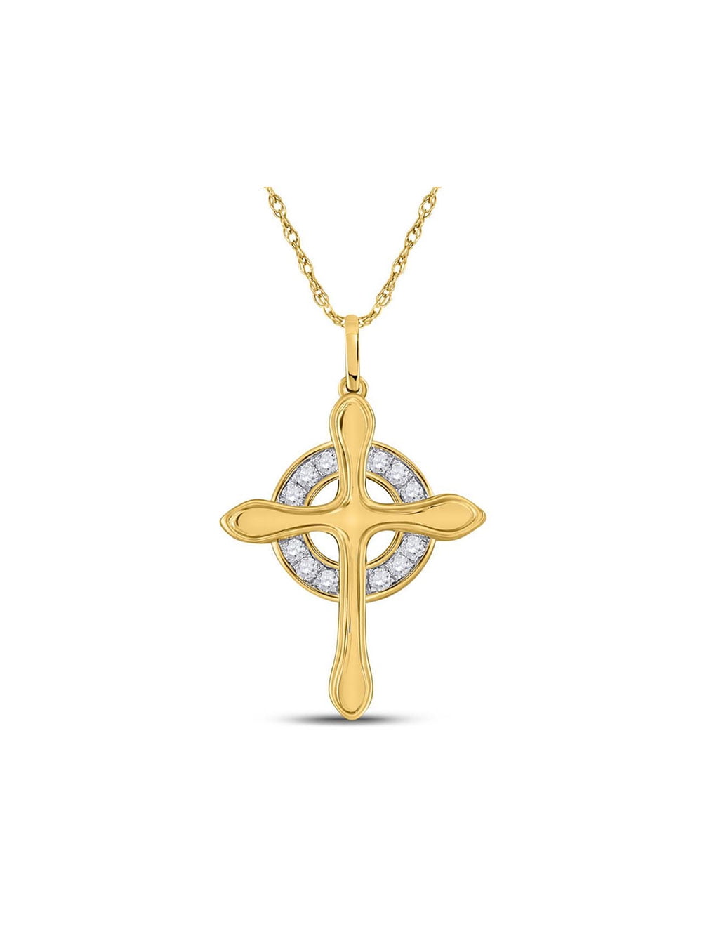 10kt Yellow Gold Womens Round Diamond 